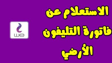 عن فاتورة التليفون الارضى من المصرية للاتصالات برقم التليفون
